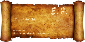 Erl Hedda névjegykártya